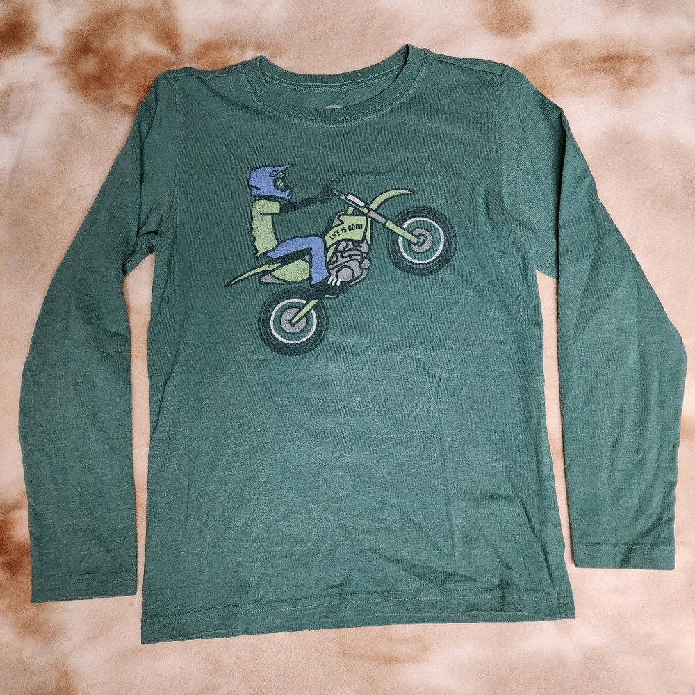 Life is Good Boys Long Sleeve Biker Shirt